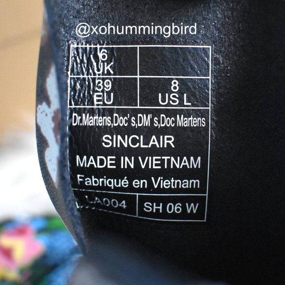 Dr. Martens | Sinclair Floral Mash Up Leather Platform Boots - Picture 14 of 16